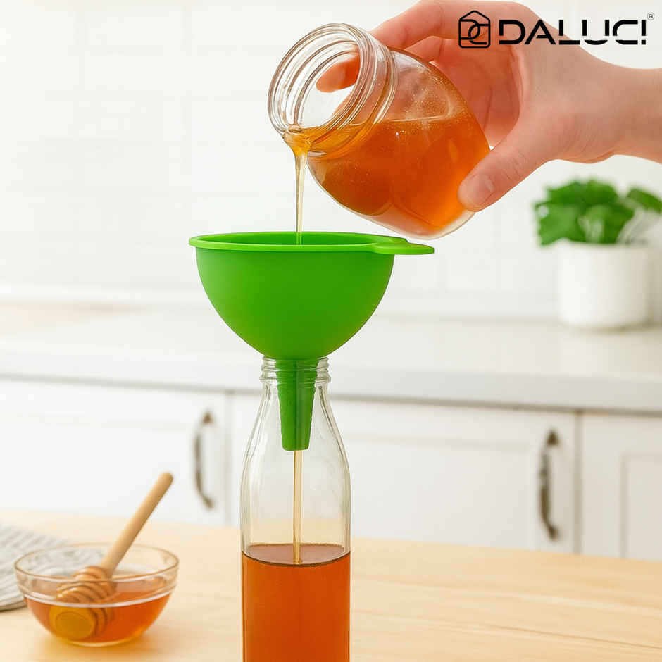 DALUCI Flexible Silicone Foldable Oil Funnel for Kitchen Water Juice Sauce Food Transfer