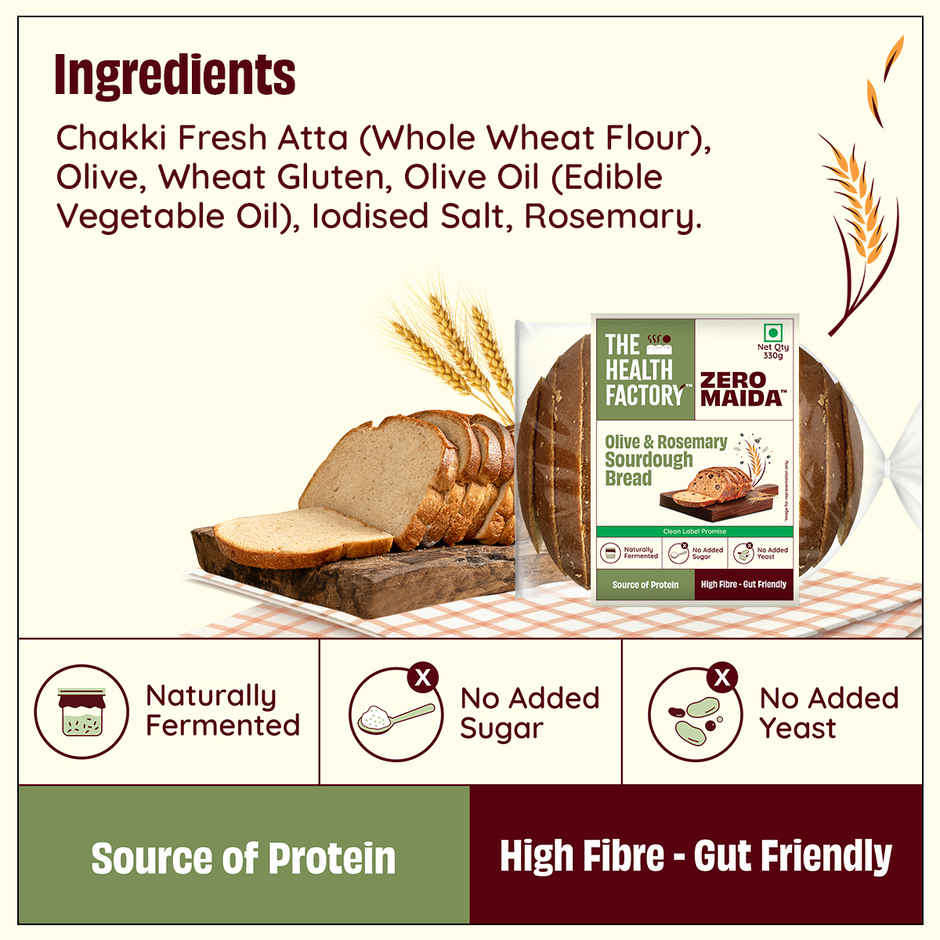 The Health Factory Zero Maida Olive & Rosemary Sourdough