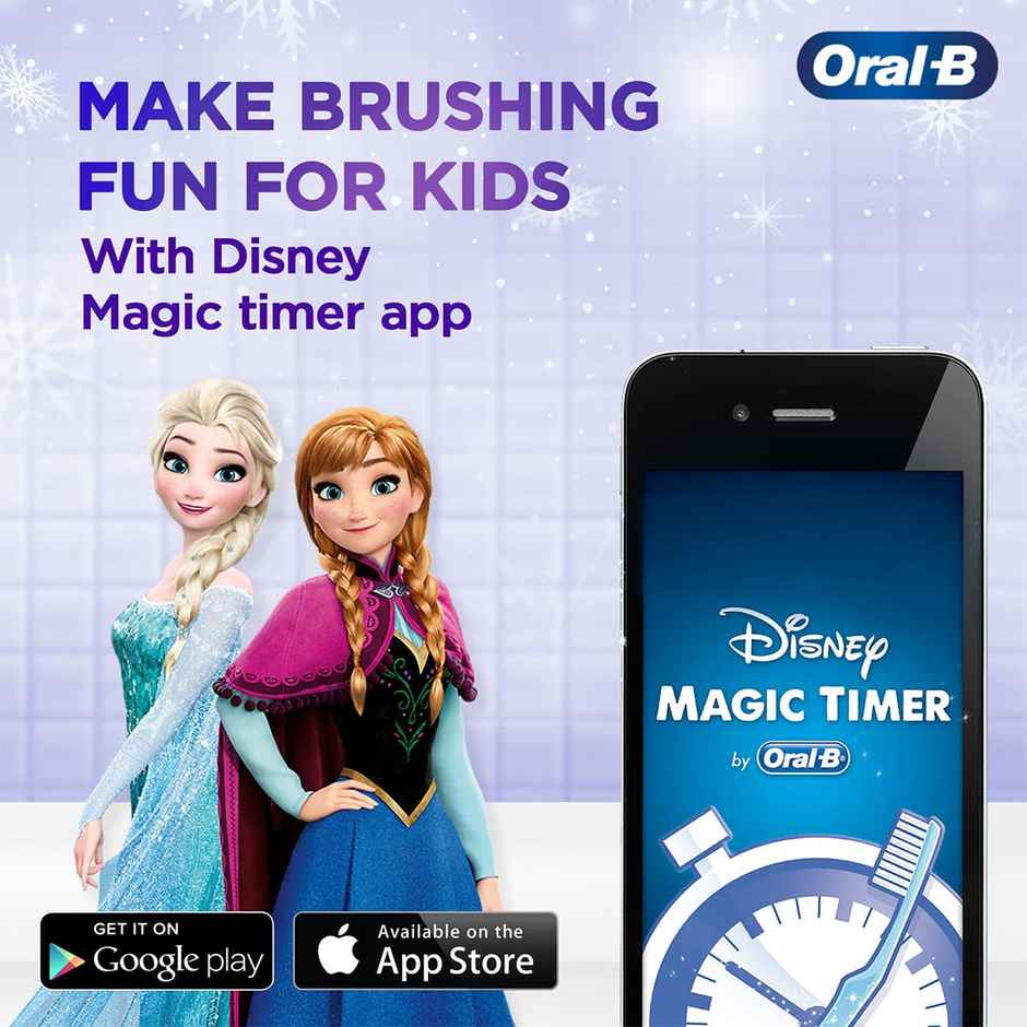 Oral B Kids Frozen Rechargeable Rotating Electric Toothbrush, 2 Brushing Modes (Daily & Sensitive)