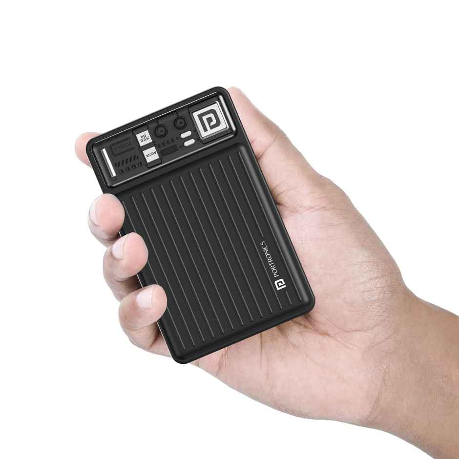 Portronics Luxcell Mini 20K Advanced 20000 mAh Smallest Power Bank with 22.5W Max Output(Black)