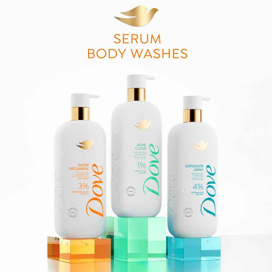 Dove 3% Brightening Serum + Vitamin C Glow Recharge Serum Body Wash