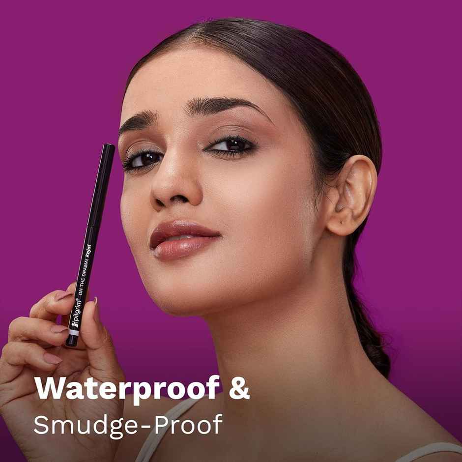 Pilgrim Oh The Drama! 12hr Stay Kajal with Argan Oil Smudge Proof & Waterproof | Black Mischief