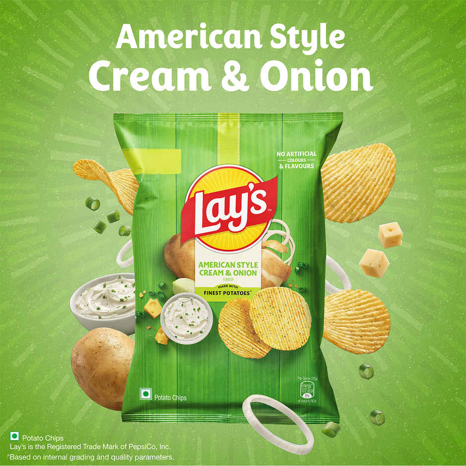 Lay's American Cream & Onion Flavour | Potato Chips
