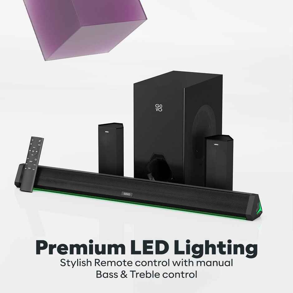 Govo Gosurround 950 | 280W Sound Bar | 5.1 Channel Home Theatre With 6.5" Subwoofer,(Black)