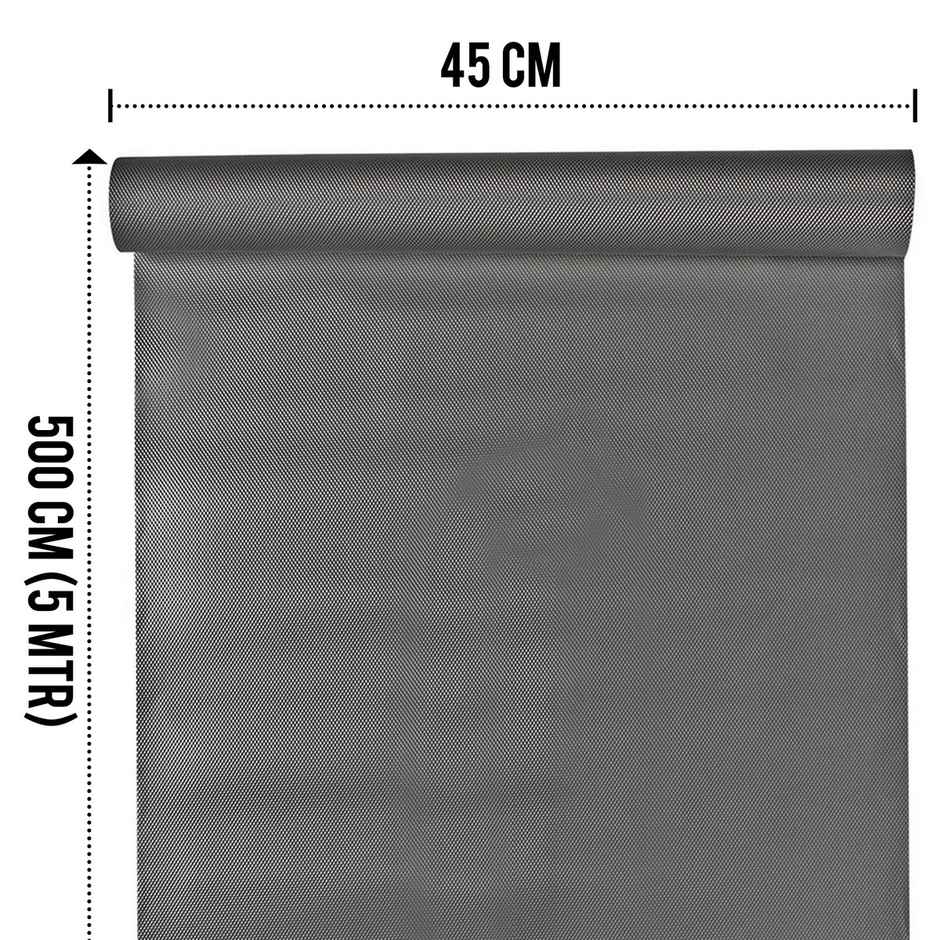Story@home EVA Anti Slip Mat Diamond Shelf Liner Roll 5 Mtr 500 cm x 45 cm -Titanium Dark Grey
