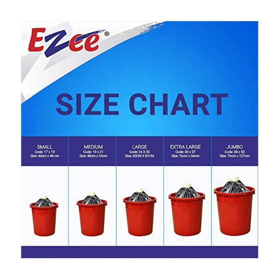 Ezee Premium Large Size Garbage Bag With Detachable Tie Tape Combo of 3