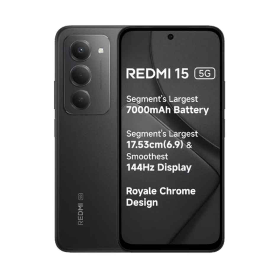 Redmi 15 5G Smartphone | 6GB RAM | 128GB Storage | 6.9 in Display | Midnight Black