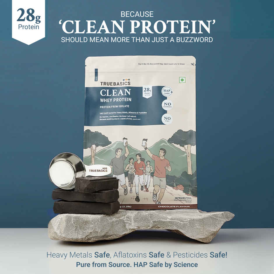 TrueBasics Clean Whey Pure Protein Isolate Powder (Chocolate)