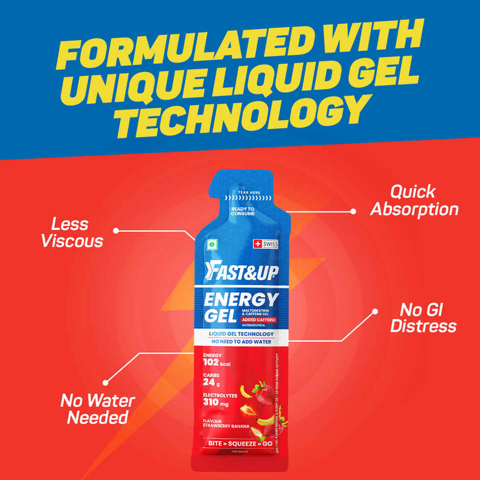 Fast&Up Energy Gel Caffeinated Strawberry Banana