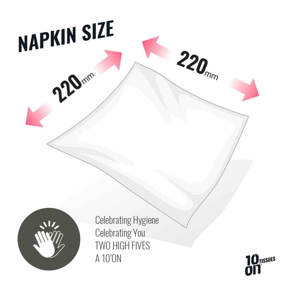 10'ON Lite Super Cocktail Tissue Napkins | 100 Pulls