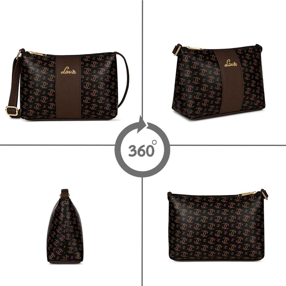 Lavie Women's Mono Ll Evelynn Crossbody Sling Bag | Ladies Purse Handbag | Brown