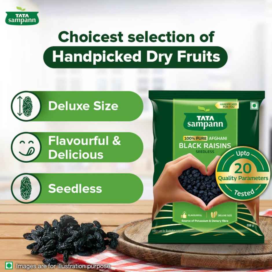 Tata Sampann Absolutely Pure | Seedless Black Raisins