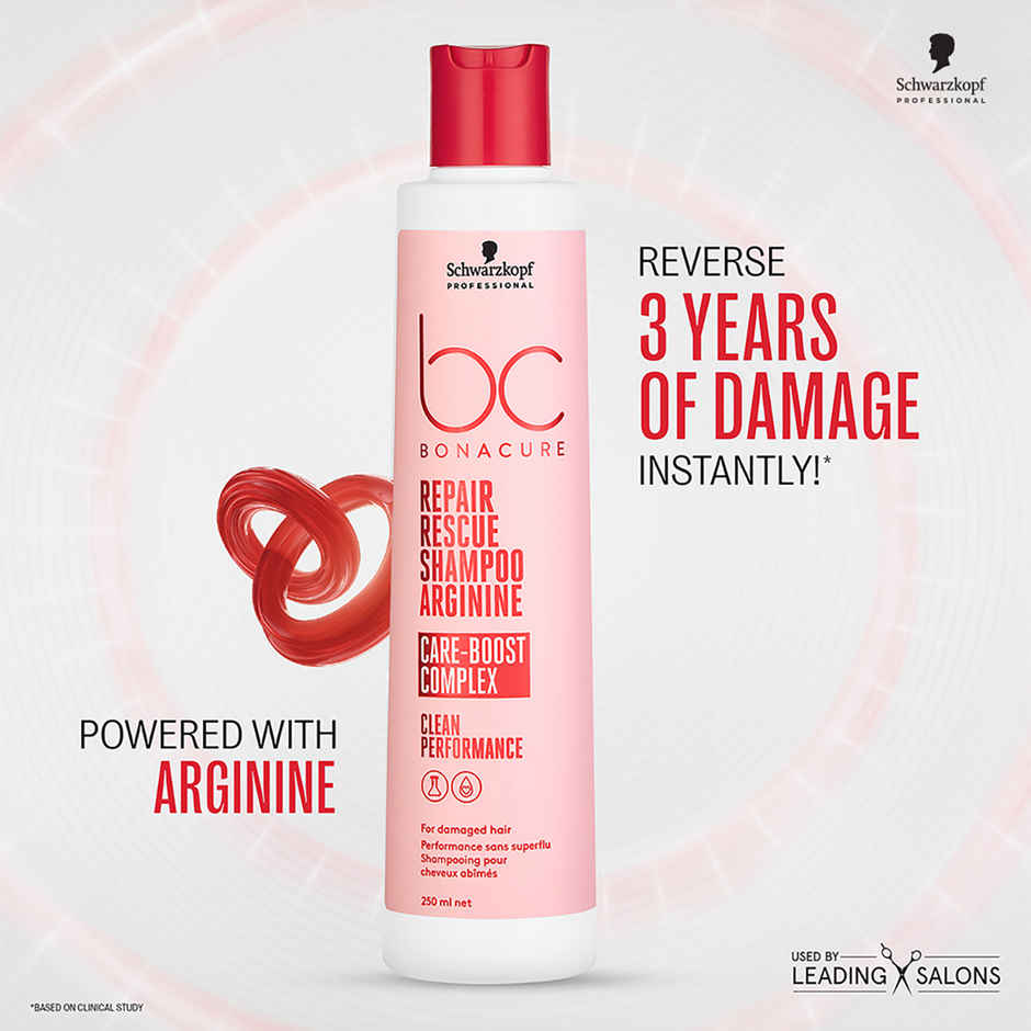 Schwarzkopf Professional Bonacure Repair Rescue Shampoo With Arginine(250ml) & Schwarzkopf Professional Bonacure Frizz Away Conditioner With Babassu Oil With Vegan Keratin(200ml) Combo
