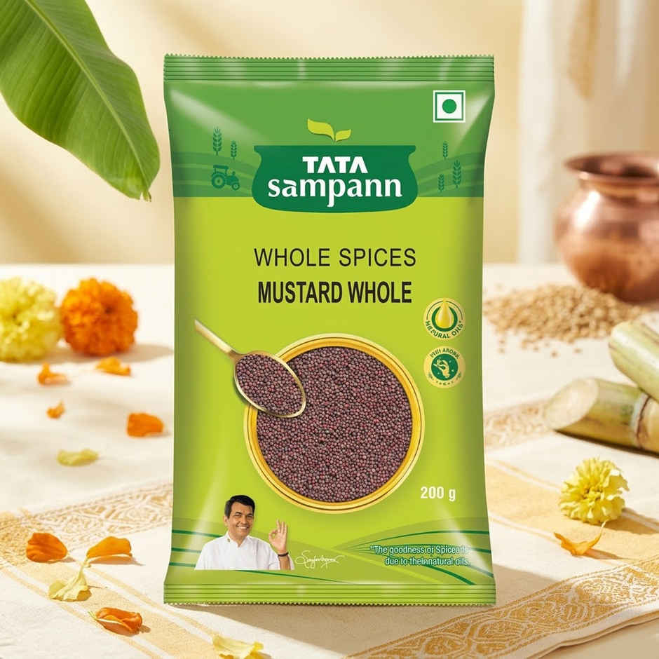 Tata Sampann Whole Spices Mustard Small Seeds, Pure & Natural Whole Spices, Rich Aroma,