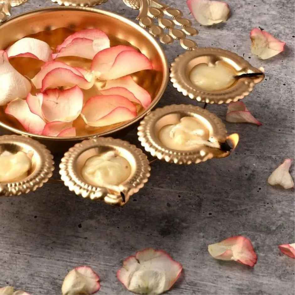 Peacock Diya Urli Bowl | Urban Born