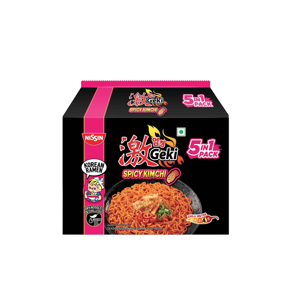 Nissin Geki - Spicy Kimchi Korean Ramen Noodles - 5 in 1 pack