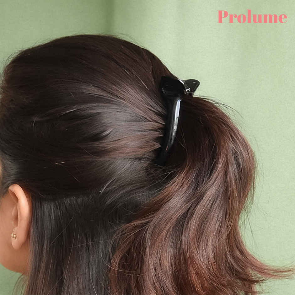 Prolume Banana Claw Clip for Women | Black Glossy Hair Clutchers