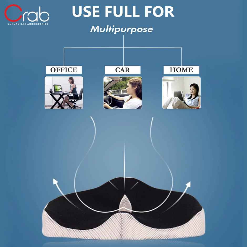 Crab Seat Cushion | Ultimate Ergonomic Support & Sciatica Relief for Home, Office & Car Comfort