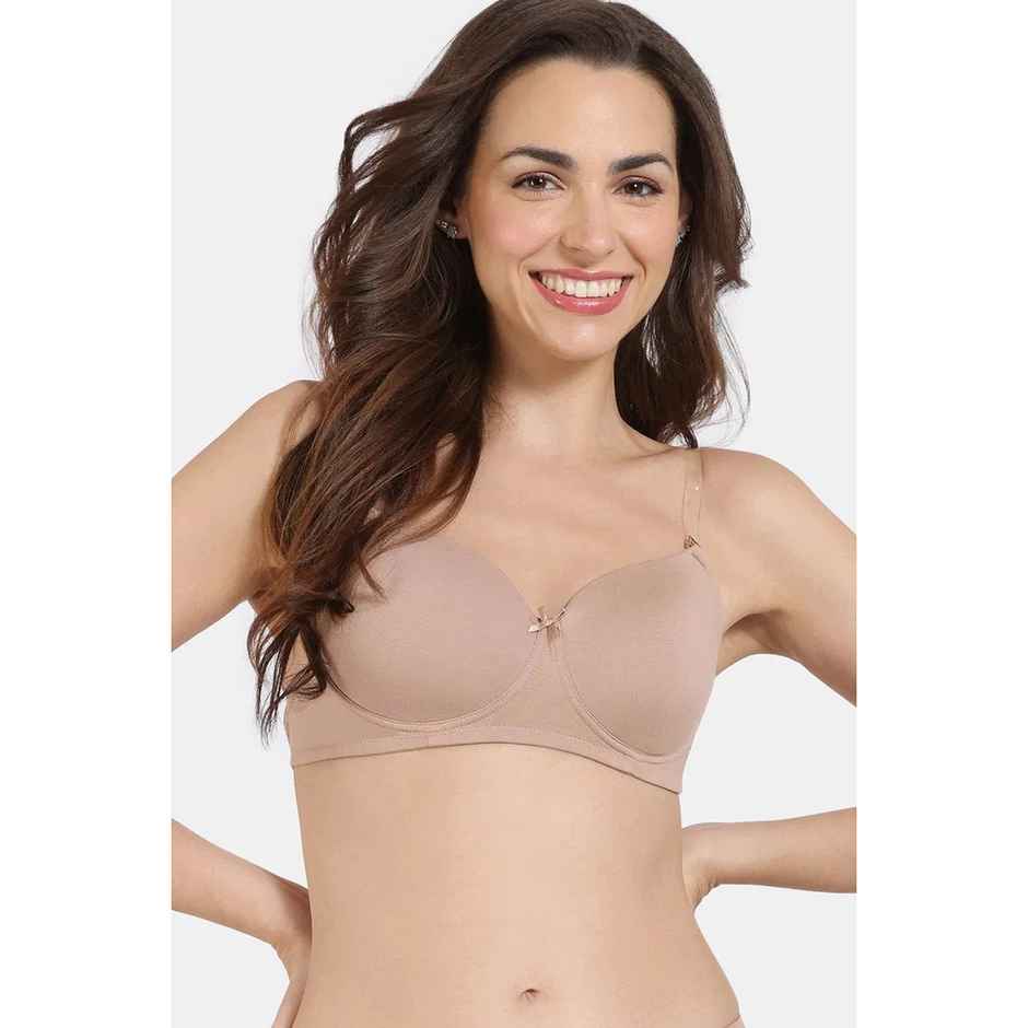 Zivame Women's Beautiful Basics Padded Non Wired 3/4Th Coverage Backless Bra | Skin - 32C