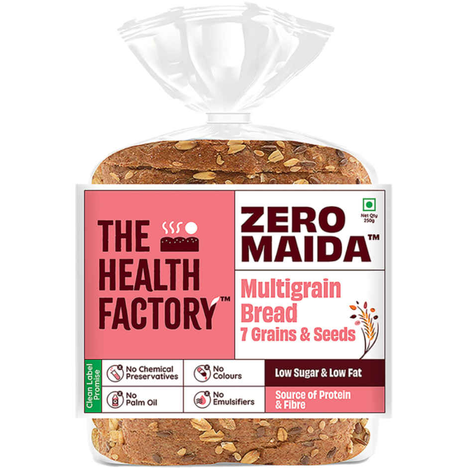 The Health Factory Multigrain Bread | Zero Maida | 7 Grains & Seeds | Whole Wheat Bread