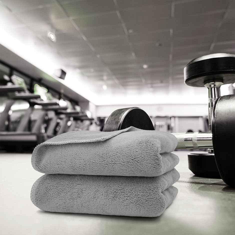 Sassoon Microfiber Gym-Sports Towel | Grey | 40 x 60 cm