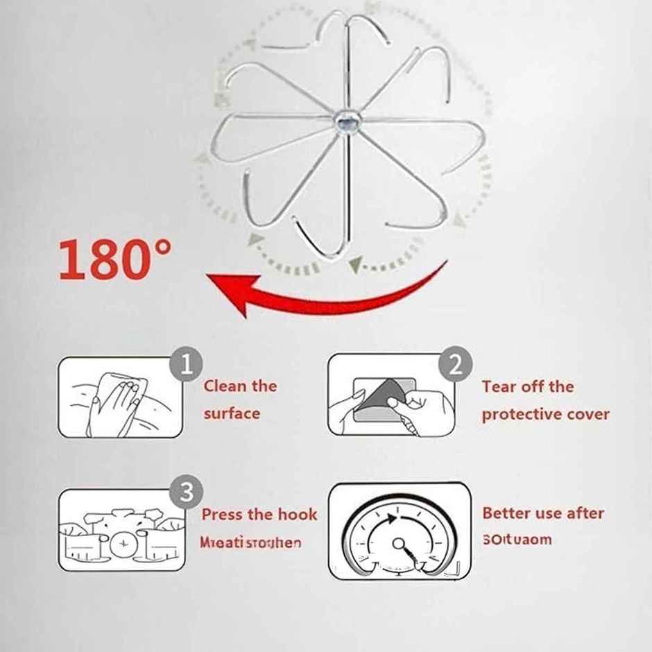 Perpetual Self-Adhesive Hooks | Heavy Duty Waterproof Hooks for Wall & Door Combo  