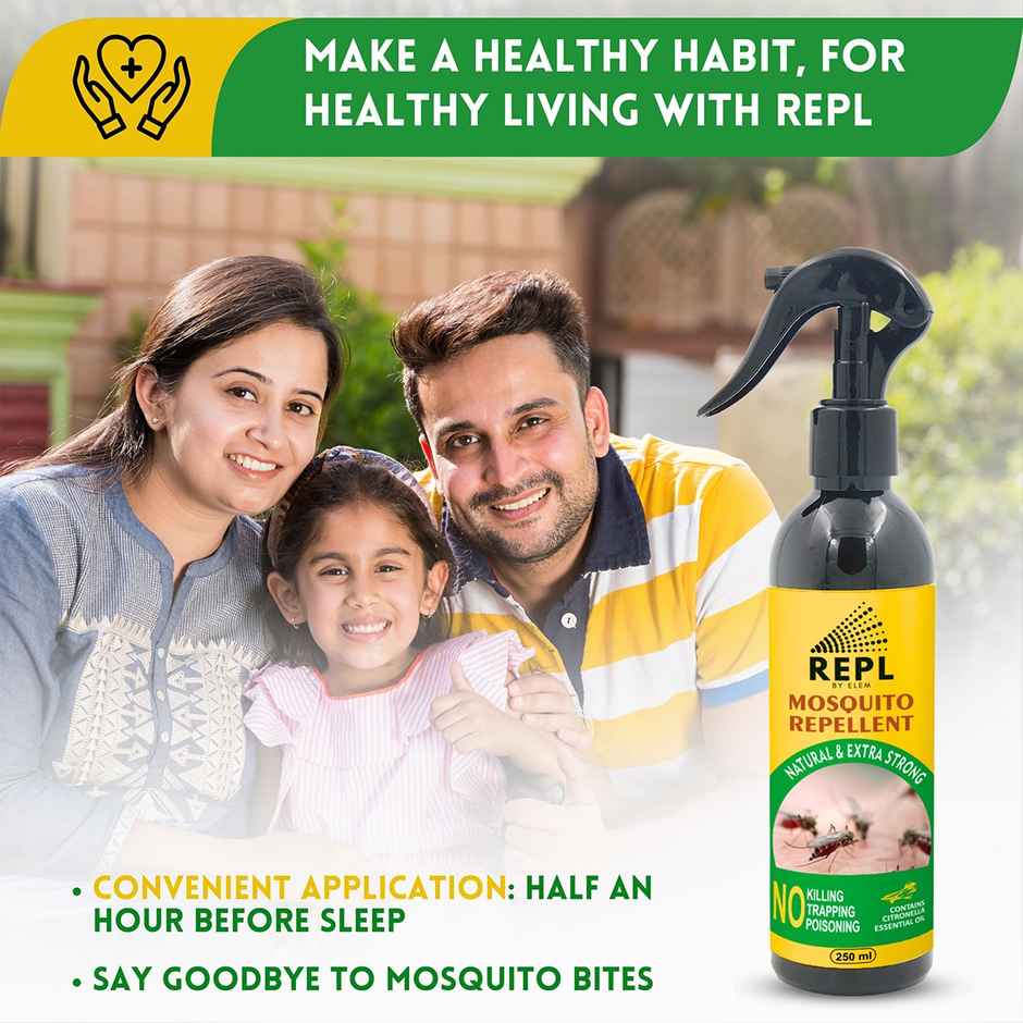 Repl Mosquito Repellent Spray | 8+ Hours Protection | 100% Herbal