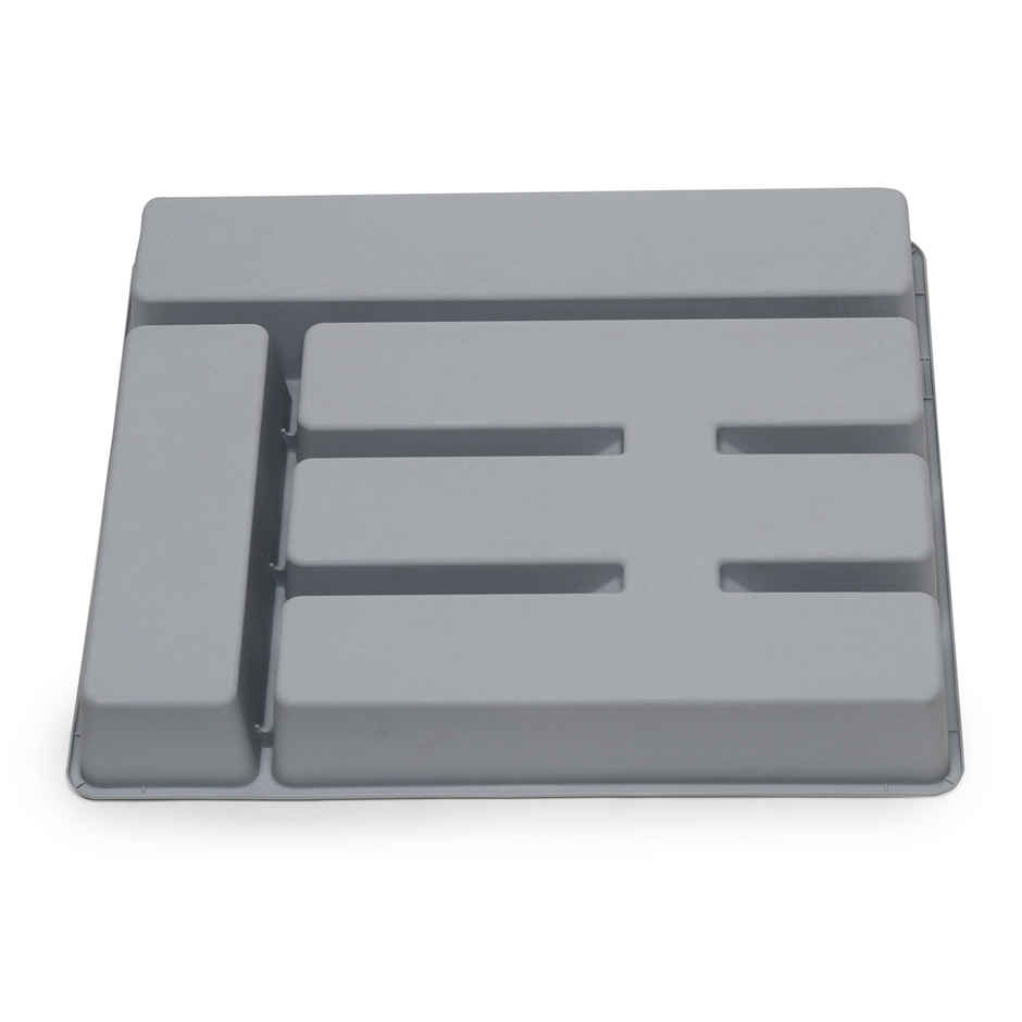 Gluman Cutlery Tray | Multipurpose Drawer Organizer for Spoons, Forks & Knives | Grey