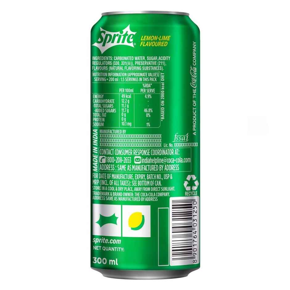 Sprite Lemon Soft Drink Can | Carbonated Beverage Combo
