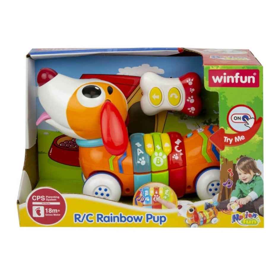 WinFun Walk with Me Puppy, Remote Control Rainbow Puppy for Kids, 18M+