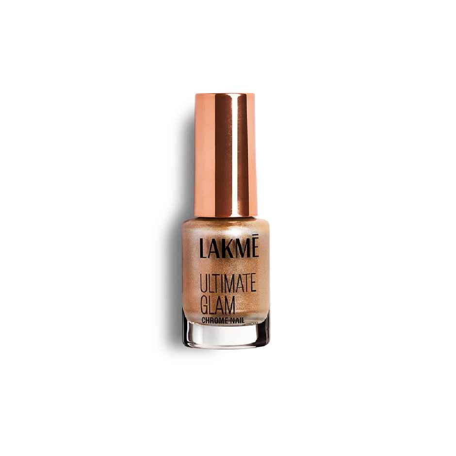 Lakme Ultimate Glam Chrome Nail Paint | Metallic Finish, Quick Dry Formula | Rust