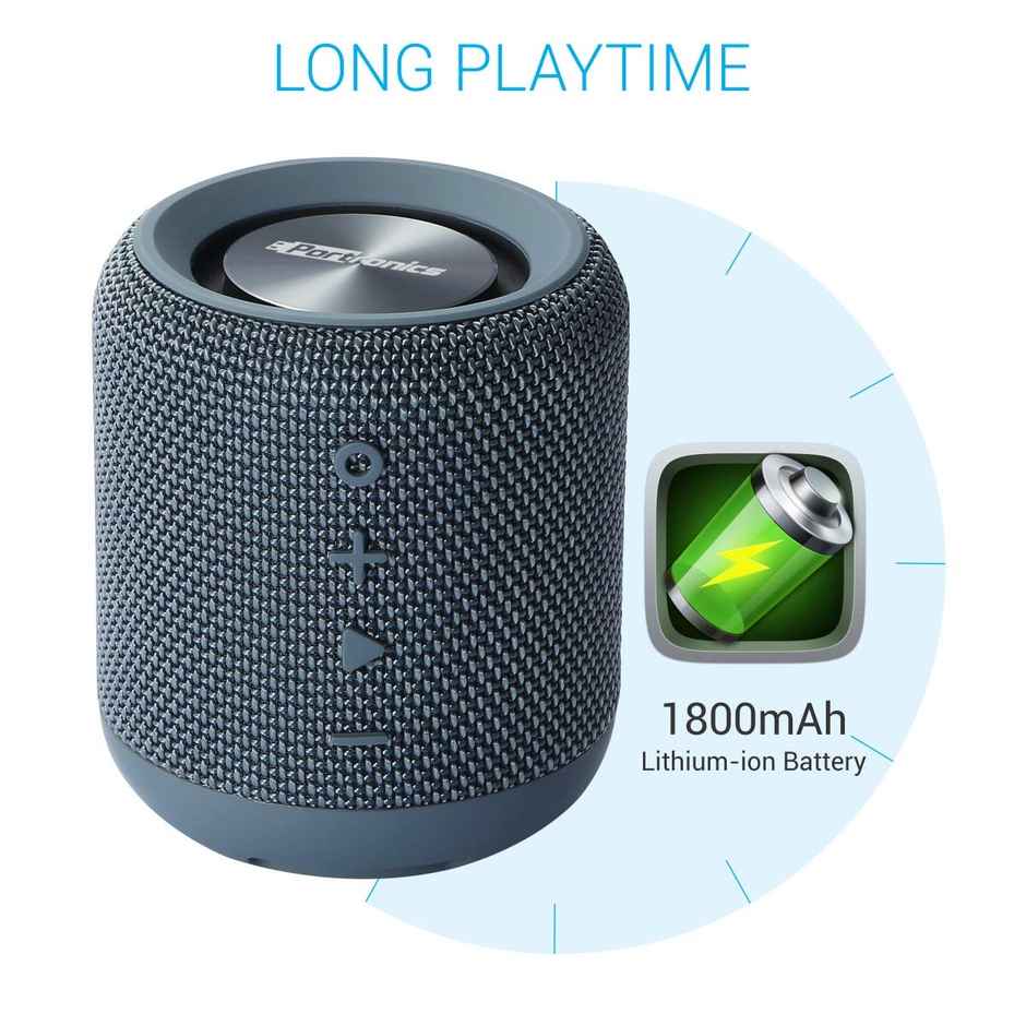 Portronics Sound Drum, Portable Bluetooth 4.2 Speaker Aux, Inbuilt Mic - Blue