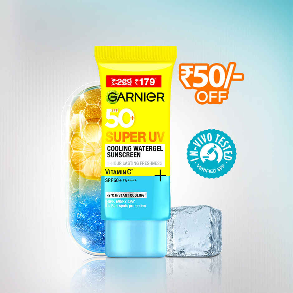 Garnier Super UV Cooling Water Gel Sunscreen Promo | 8 Hr freshness | No White Cast | SPF 50 PA++++