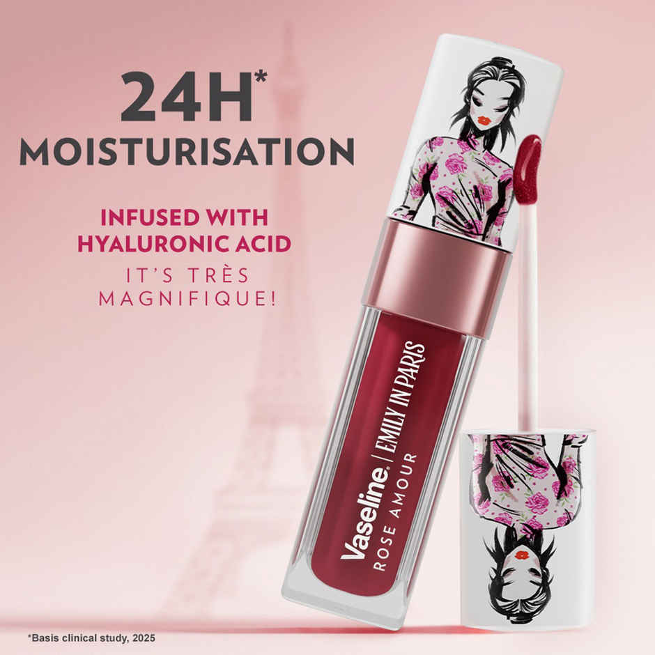 Vaseline Emily In Paris Rose Amour Lip Oil With Hyaluronic Acid & 24H Moisturisation