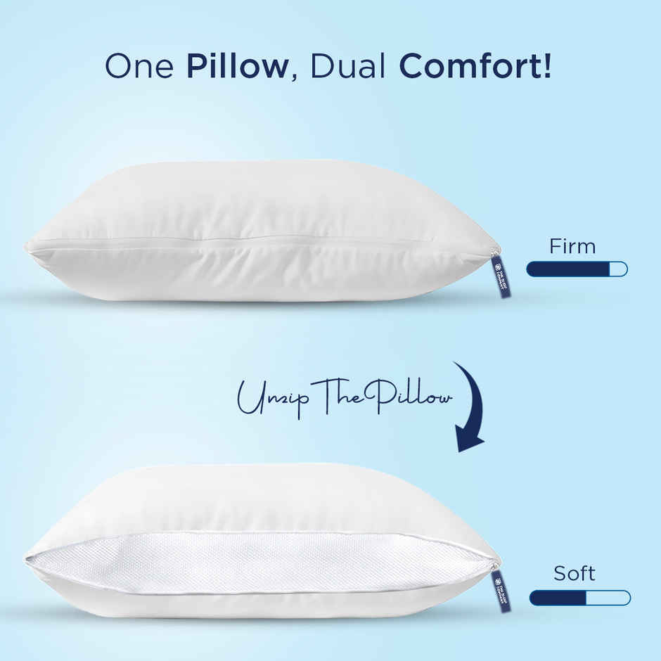 The Sleep Company Hypoallergenic, Pure Cotton Adjustable Plush Pillow by TSC