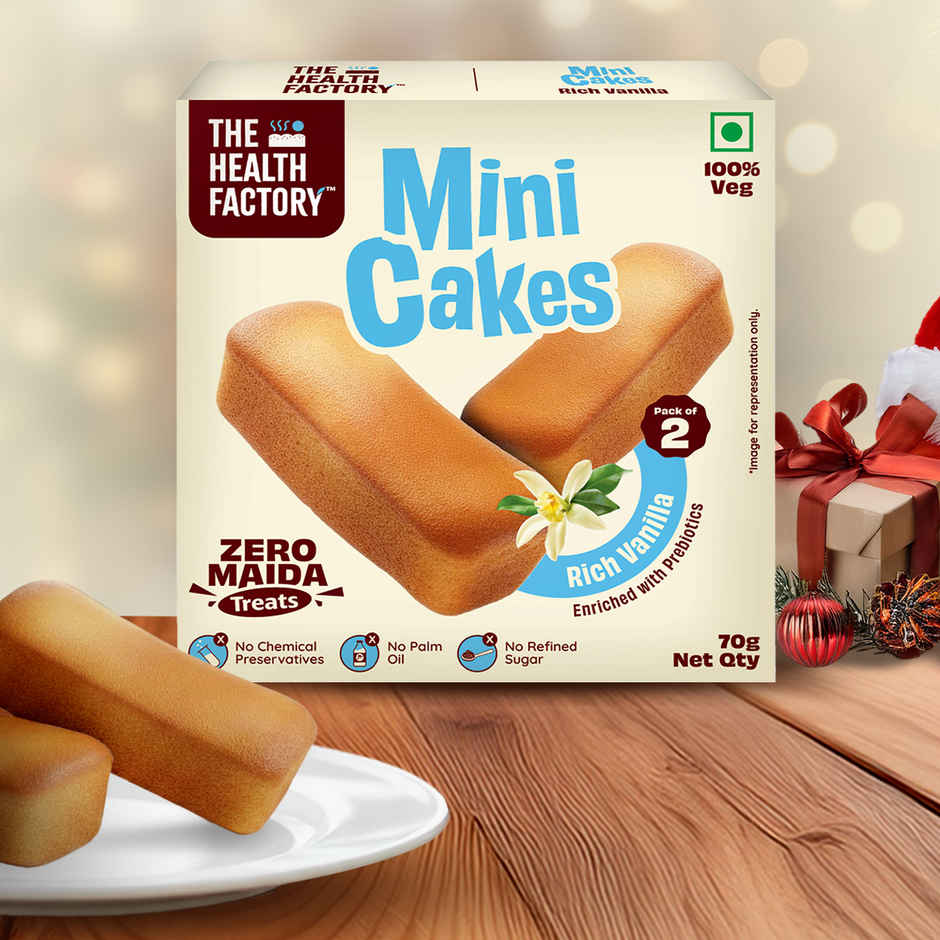 The Health Factory Zero Maida Mini Cakes| Rich Vanilla 