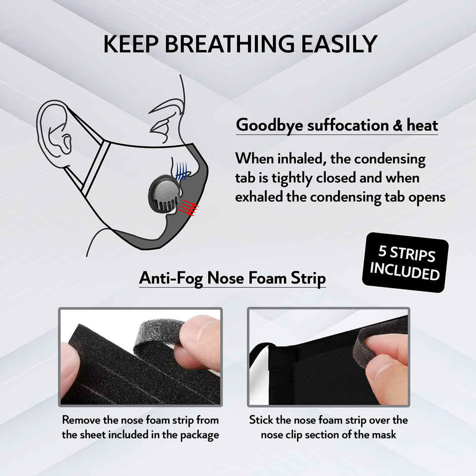 N99 AntiPollution Reusable Cotton Face Mask with Replaceable Filters | Black