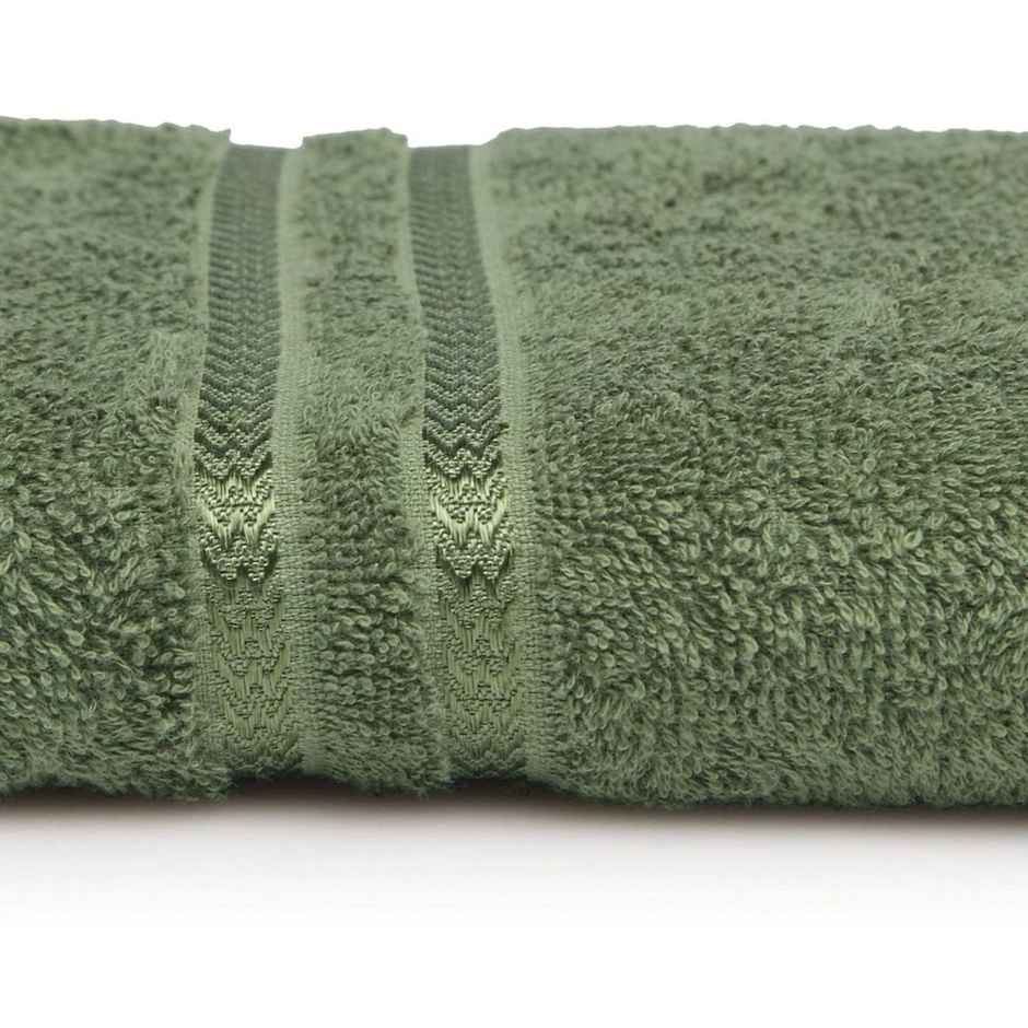 Welspun Solid Green 100% Cotton Quik Absorbent Bath Towel For Men And Women