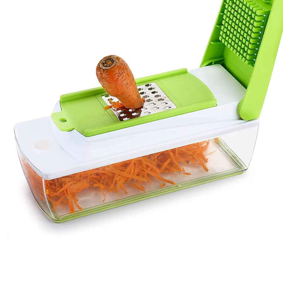 Ganesh 14 In 1 Multipurpose Chopper Fruits & Vegetable Cutters Chopper For Kitchen (Green, Plastic)