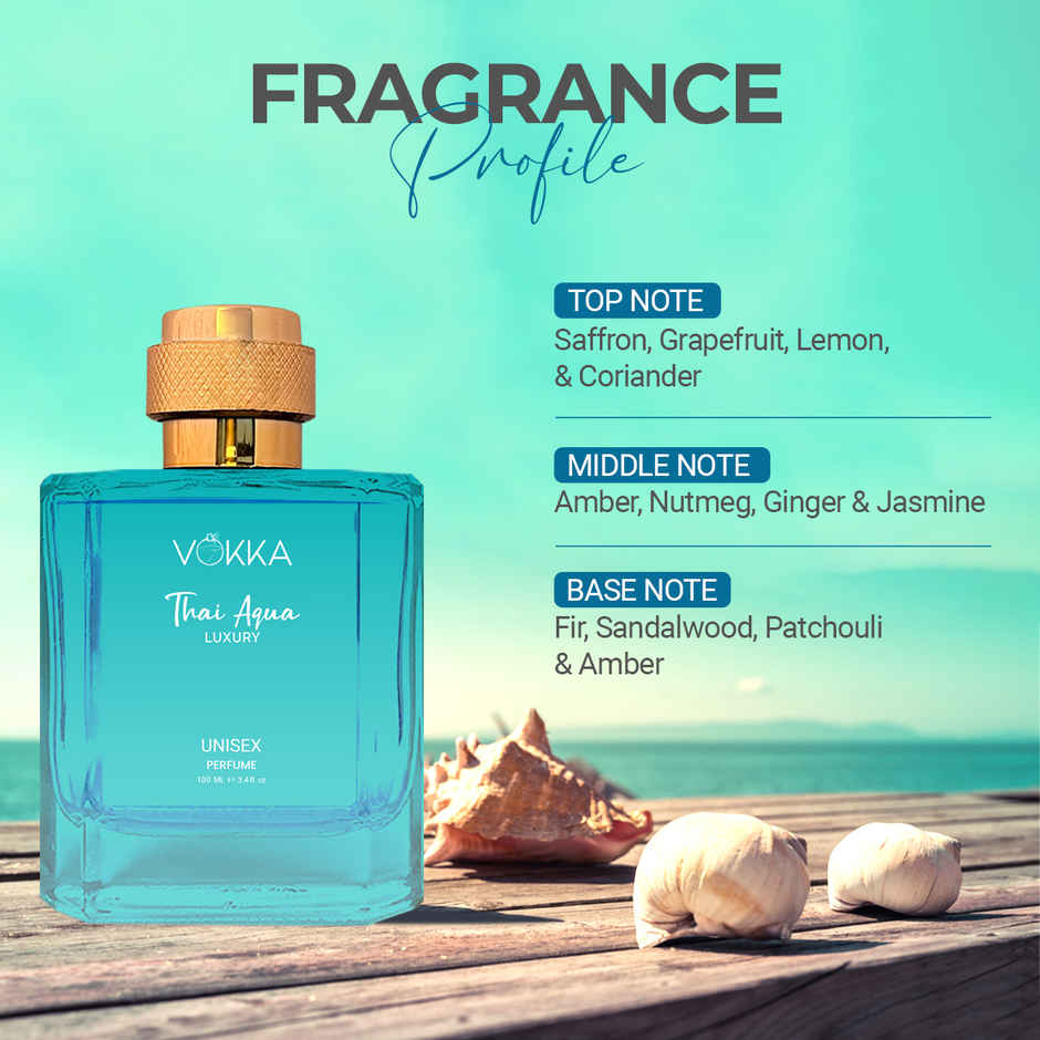 Vokka Thai Aqua Unisex Luxury Long Lasting EDP Aqua Sandalwood Patchouli