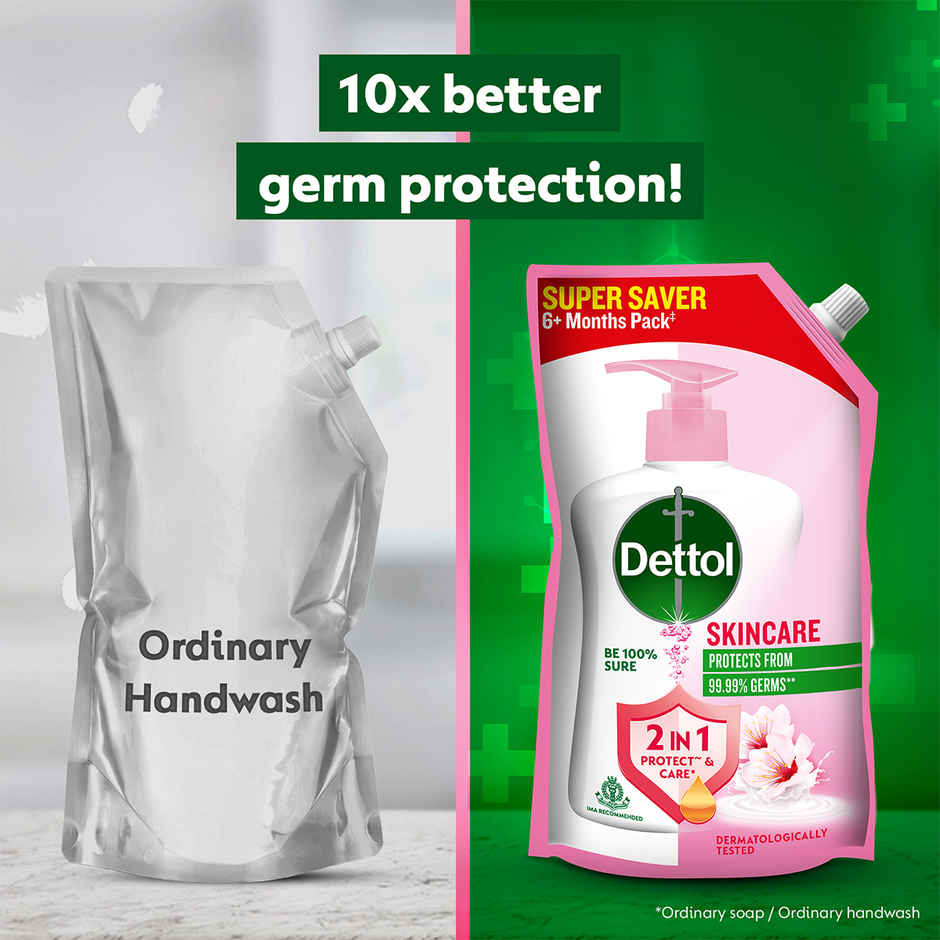 Dettol Skincare Hand Wash Refill | Moisturizing Handwash | pH Balance | Gentle on Skin