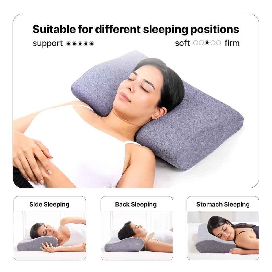 Frido Ultimate Contour Cervical Neck Pillow - Orthopedic - Premium Blue