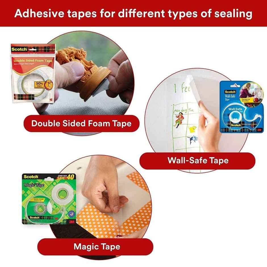 Scotch BOPP Packaging Tape - Polypropylene Transparent Tape | 5 cm x 50 m Combo
