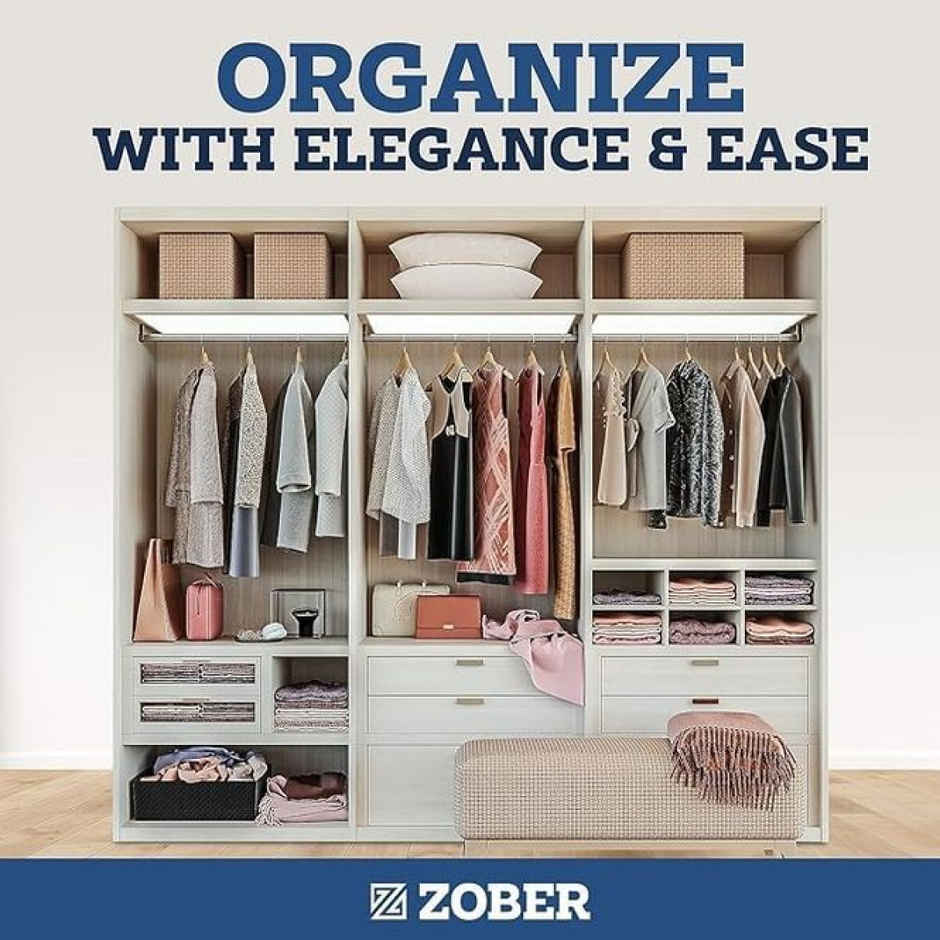 Zober Wooden Suit Hangers Pack-10 With Non Slip Pants Bar | 360 Swivel Hook