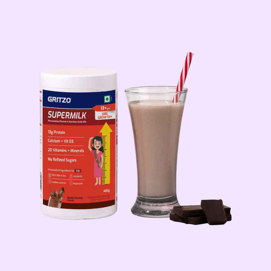 Gritzo Supermilk Growth+ (Formerly Height+) (13+ Years Girls) | Double Chocolate
