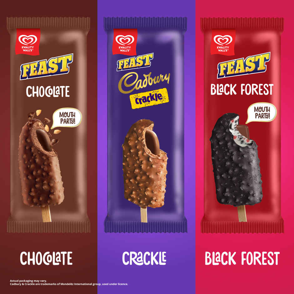 Kwality Wall's Feast Cadbury Crackle Stick Combo