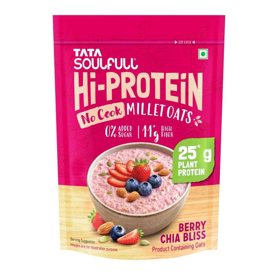 Tata Soulfull No Cook Millet Hi Protein Oats Berry Chia, 25g Plant Protein, High Fibre