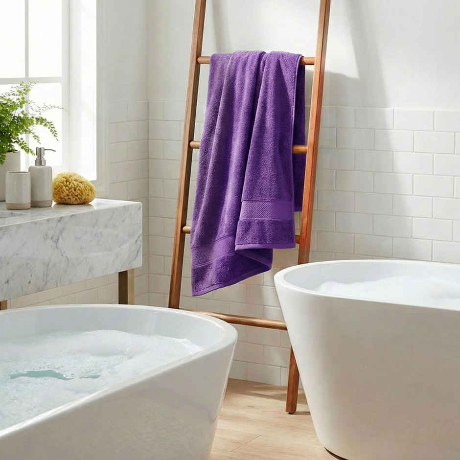 Mytrident Urban Comfort Cotton Bath Towel | Purple