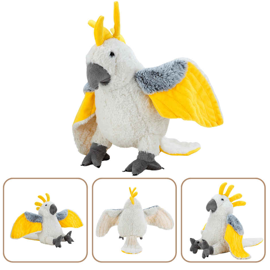 Toytales Cockatoo Parrot Soft Toy | Plushie | Cute Stuffed Bird Animal