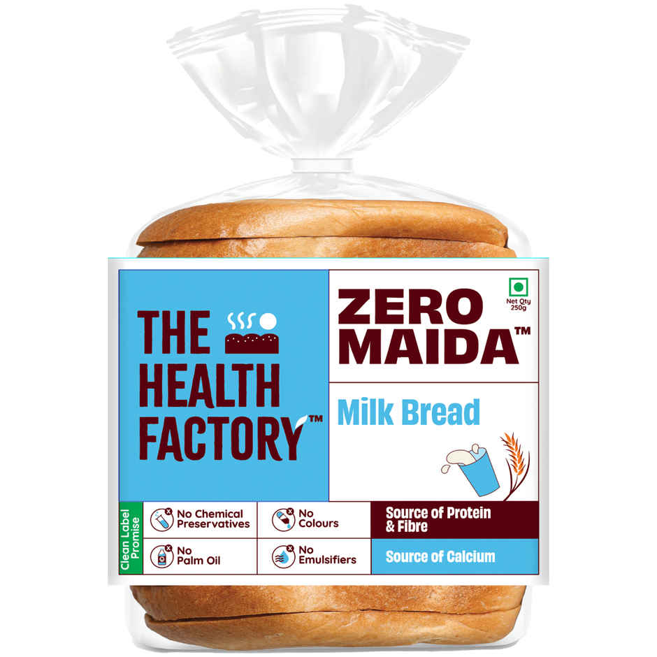 The Health Factory Milk Bread | Zero Maida | Source of Calcium & Fibre | Whole Wheat Bread